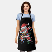 サンタおもしろいクロース灯 エプロン (着用した状態)