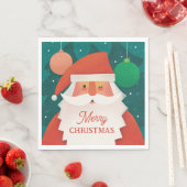 サンタおもしろいクロース | メリークリスマスホリデーパーティー スタンダードランチョンナプキン (インサイチュ)