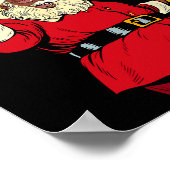 サンタおもしろいクワンザメリーアフリカンアメリカンホリデー ポスター (角)