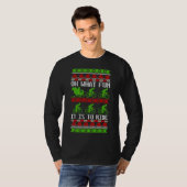 サンタおもしろいサイクリストの醜いクリスマスセーター Tシャツ (正面フル)