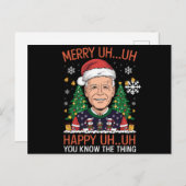 サンタおもしろいジョーバイデン氏Uh Uh Christmasメリー Ugly シーズンポストカード (正面/裏面)