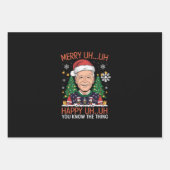サンタおもしろいジョーバイデン氏Uh Uh Christmasメリー Ugly ラッピングペーパーシート (正面)