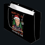 サンタおもしろいジョーバイデン氏Uh Uh Christmasメリー Ugly ラージペーパーバッグ<br><div class="desc">サンタおもしろいジョーバイデン氏Uh Uh Christmasメリー Ugly</div>