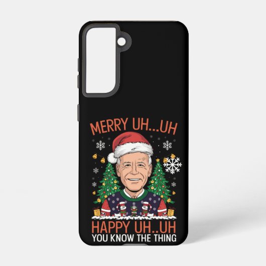 サンタおもしろいジョーバイデン氏Uh Uh Christmasメリー Ugly Samsung Galaxyケース (裏面)