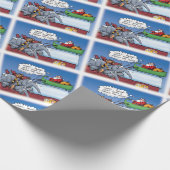 サンタおもしろいスゾウの漫画 ラッピングペーパー (角)