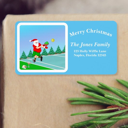 サンタおもしろいス遊ピックボールメリークリスマス ラベル