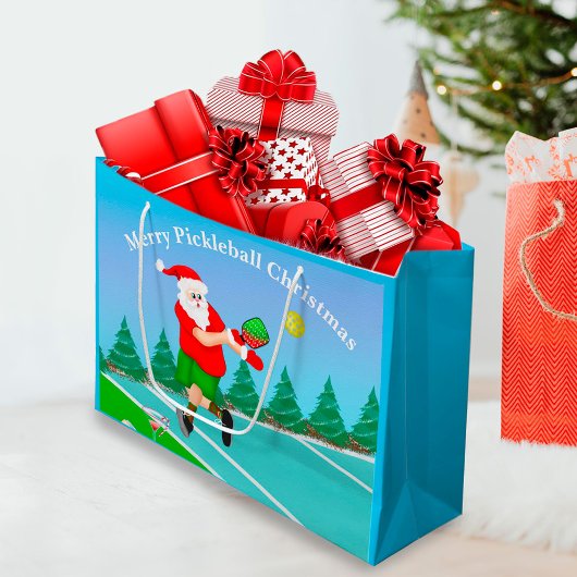 サンタおもしろいス遊ピックボールメリークリスマス ラージペーパーバッグ