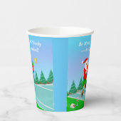 サンタおもしろいス遊ピックボールメリークリスマス 紙コップ (左)