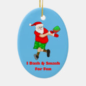 サンタおもしろいス遊ピックボールIダッシュ&スマッシュおもしろい セラミックオーナメント (裏面)