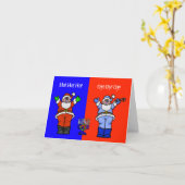 サンタおもしろいス・クリスムカ・グリーティングカード カード (黄色い花)