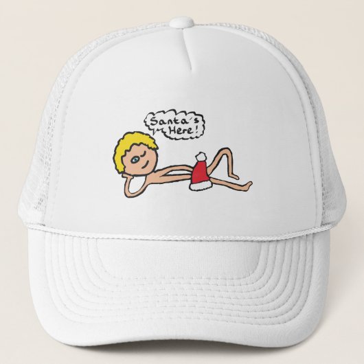 サンタおもしろいズ・ヒアクリスマスユーモア キャップ (正面)