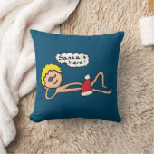 サンタおもしろいズ・ヒアクリスマスユーモア クッション (ブランケット)