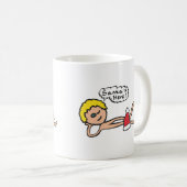 サンタおもしろいズ・ヒアクリスマスユーモア コーヒーマグカップ (正面右)