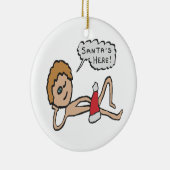 サンタおもしろいズ・ヒアクリスマスユーモア セラミックオーナメント (右)