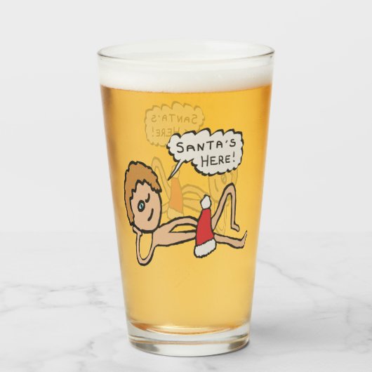 サンタおもしろいズ・ヒアクリスマスユーモア タンブラーグラス (ドリンク正面)