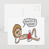 サンタおもしろいズ・ヒアクリスマスユーモア ポストカード (正面/裏面)