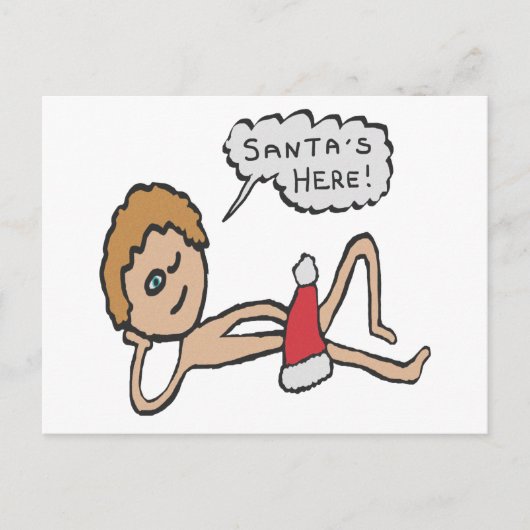 サンタおもしろいズ・ヒアクリスマスユーモア ポストカード (正面)
