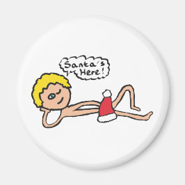 サンタおもしろいズ・ヒアクリスマスユーモア マグネット