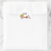 サンタおもしろいズ・ヒアクリスマスユーモア ラウンドシール (バッグ)