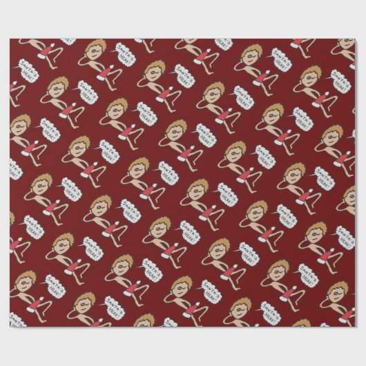 サンタおもしろいズ・ヒアクリスマスユーモア ラッピングペーパー (フラット)