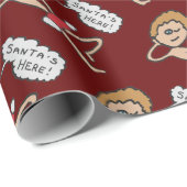 サンタおもしろいズ・ヒアクリスマスユーモア ラッピングペーパー (ロールコーナー)