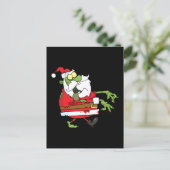 サンタおもしろいゾンビデコギフトパーソナライズされたクリスマス シーズンポストカード (スタンド正面)