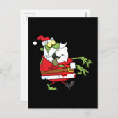 サンタおもしろいゾンビデコギフトパーソナライズされたクリスマス シーズンポストカード (正面/裏面)
