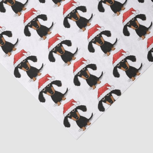 サンタおもしろいダックスシャントかわいいウィーナードッグクリスマス 薄葉紙 (詳細)