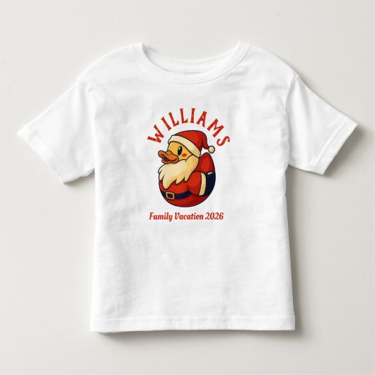 サンタおもしろいダック漫画 – Christmas Rubber Duck トドラーTシャツ (正面)