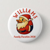 サンタおもしろいダック漫画 – Christmas Rubber Duck 缶バッジ (正面)