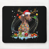 サンタおもしろいダッシュンドトナディアライトクリスマス マウスパッド (正面)