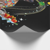 サンタおもしろいダッシュンドトナディアライトクリスマス ラッピングペーパー (角)