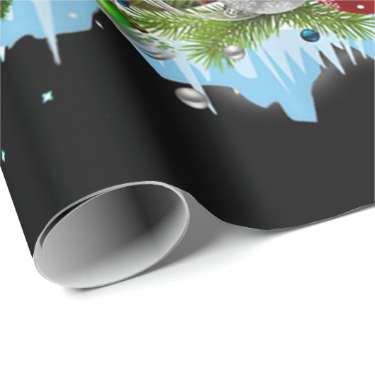 サンタおもしろいダッシュンドトナディアライトクリスマス ラッピングペーパー (ロールコーナー)