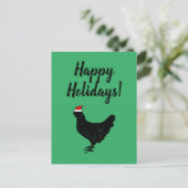 サンタおもしろいチキンクリスマスホリデーポストカード シーズンポストカード (スタンド正面)