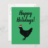 サンタおもしろいチキンクリスマスホリデーポストカード シーズンポストカード (正面/裏面)