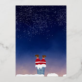 サンタおもしろいチムクリスマスパーティーイラストレーション 箔シーズンカード (裏面)