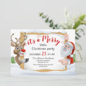 サンタおもしろいトインデアメリーリトルクリスマスパーティー 招待状 (スタンド正面)