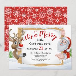 サンタおもしろいトインデアメリーリトルクリスマスパーティー 招待状