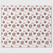 サンタおもしろいトナデナーズネーム文字クリスマス ラッピングペーパー (フラット)