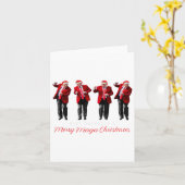 サンタおもしろいトランプはクリスマス楽しい気分だ カード (黄色い花)