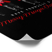 サンタおもしろいトランプはクリスマス楽しい気分だ ポスター (角)