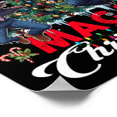 サンタおもしろいトランプはクリスマス楽しい気分だ ポスター (角)