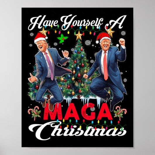 サンタおもしろいトランプはクリスマス楽しい気分だ ポスター (正面)