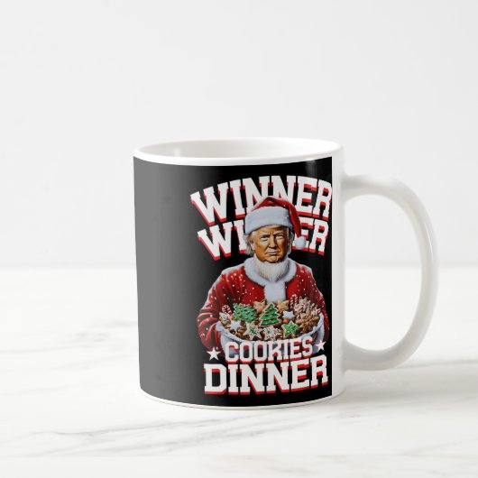 サンタおもしろいトランプクリスマス優勝者Cookie コーヒーマグカップ (右)