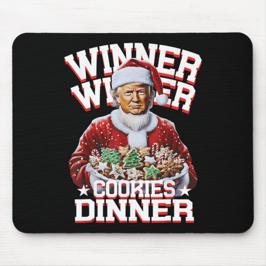 サンタおもしろいトランプクリスマス優勝者Cookie マウスパッド (正面)