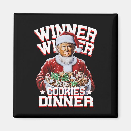 サンタおもしろいトランプクリスマス優勝者Cookie マグネット (正面)