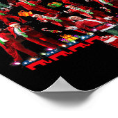 サンタおもしろいトランプダンスツリークリスマスパジャマクリスマス ポスター (角)