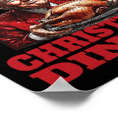 サンタおもしろいトランプ勝者クリスマスディナーX ポスター (角)