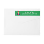 サンタおもしろいトランプ漫画カスタム差出人住所 ラップアラウンドラベル (裏面)