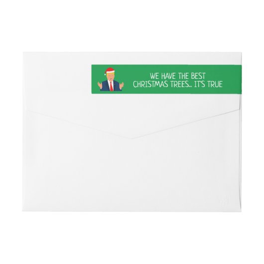 サンタおもしろいトランプ漫画カスタム差出人住所 ラップアラウンドラベル (裏面)